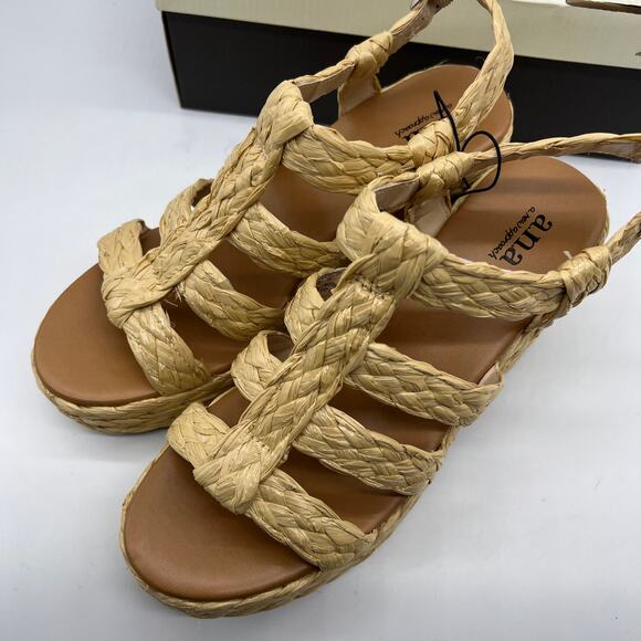 a.n.a Womens Merlin Wedge Sandals Brown Natural Size 9M - Picture 10 of 15
